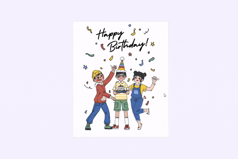 Demo greeting card made with Flippos